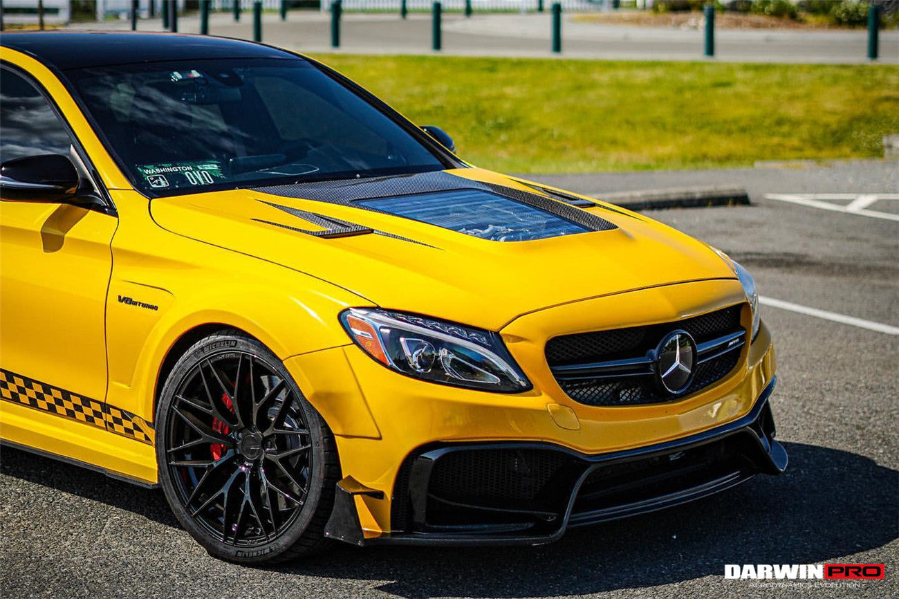 Capó de fibra de carbono parcial DarwinPRO para Mercedes Benz W205 C63 y S AMG IMP Performance (2015-2021)