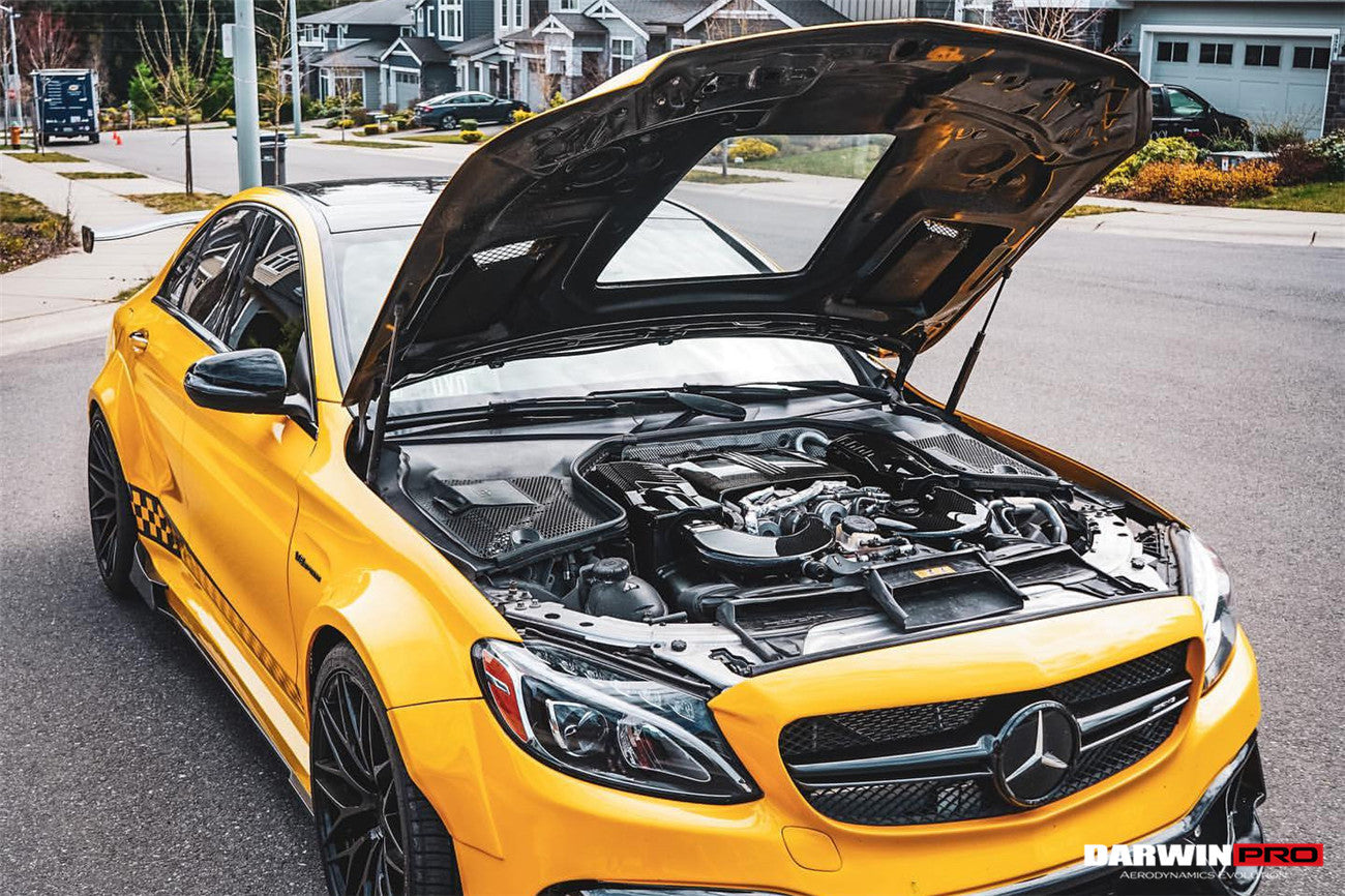 Capó de fibra de carbono parcial DarwinPRO para Mercedes Benz W205 C63 y S AMG IMP Performance (2015-2021)