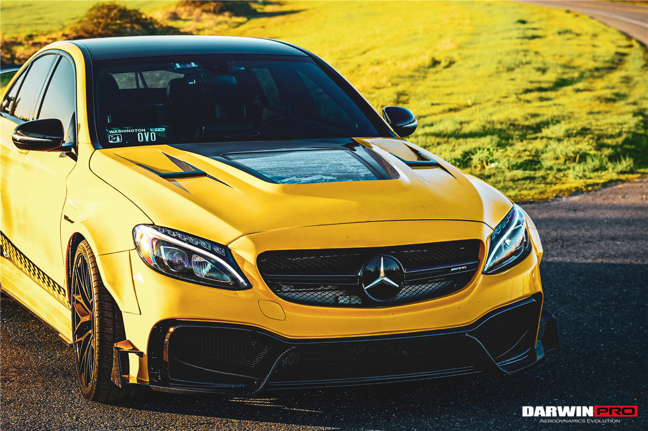 Capó de fibra de carbono parcial DarwinPRO para Mercedes Benz W205 C63 y S AMG IMP Performance (2015-2021)