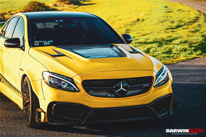 Capó de fibra de carbono parcial DarwinPRO para Mercedes Benz W205 C63 y S AMG IMP Performance (2015-2021)