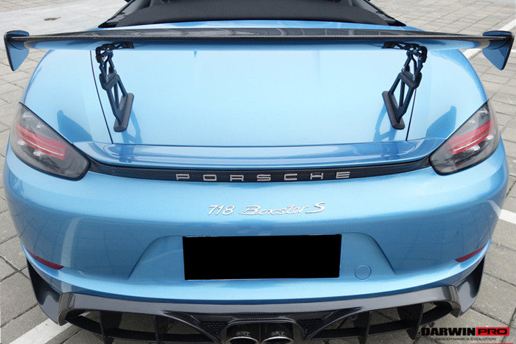 DarwinPRO 2016-2025 Porsche 718 Cayman And Boxster BKSS Style Carbon Fiber Rear Trim