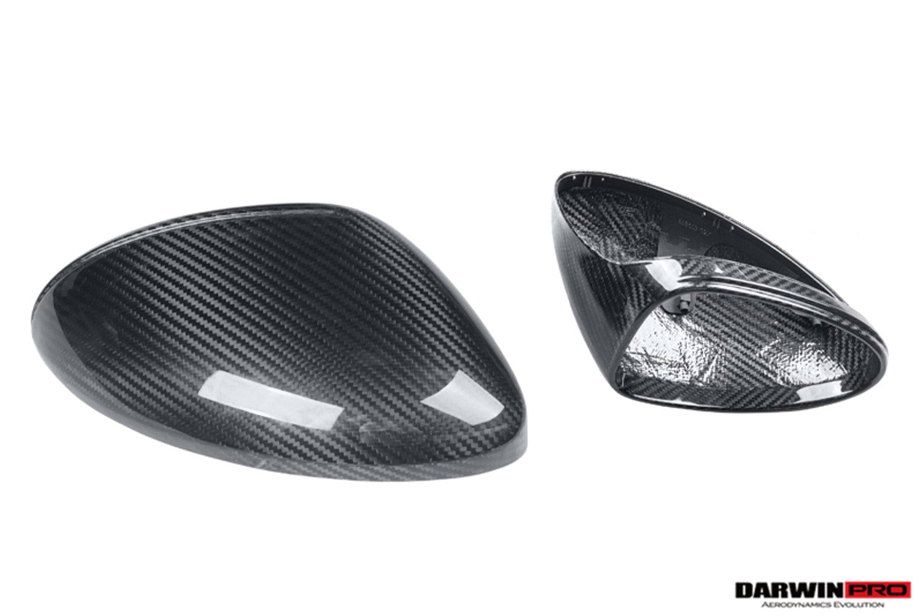 Reemplazo de carcasa de espejo de fibra de carbono DarwinPRO para Porsche 718 (modelos OE, año 2017-2025) | Compatible con Cayman, Boxster, Spyder, GTS, GT4 y GT4 RS (volante a la izquierda)