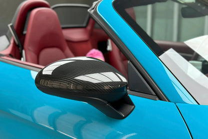 Reemplazo de carcasa de espejo de fibra de carbono DarwinPRO para Porsche 718 (modelos OE, año 2017-2025) | Compatible con Cayman, Boxster, Spyder, GTS, GT4 y GT4 RS (volante a la izquierda)