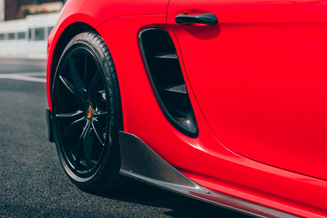 Ventilaciones laterales de fibra de carbono DarwinPRO para Porsche 718 Cayman y Boxster (2016-2025)