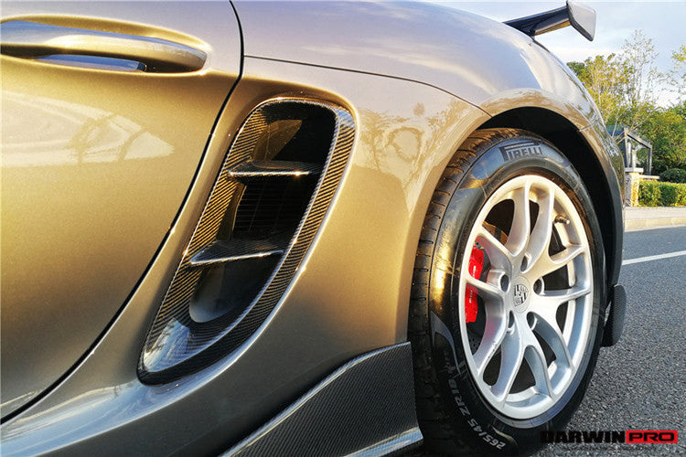 Ventilaciones laterales de fibra de carbono DarwinPRO para Porsche 718 Cayman y Boxster (2016-2025)