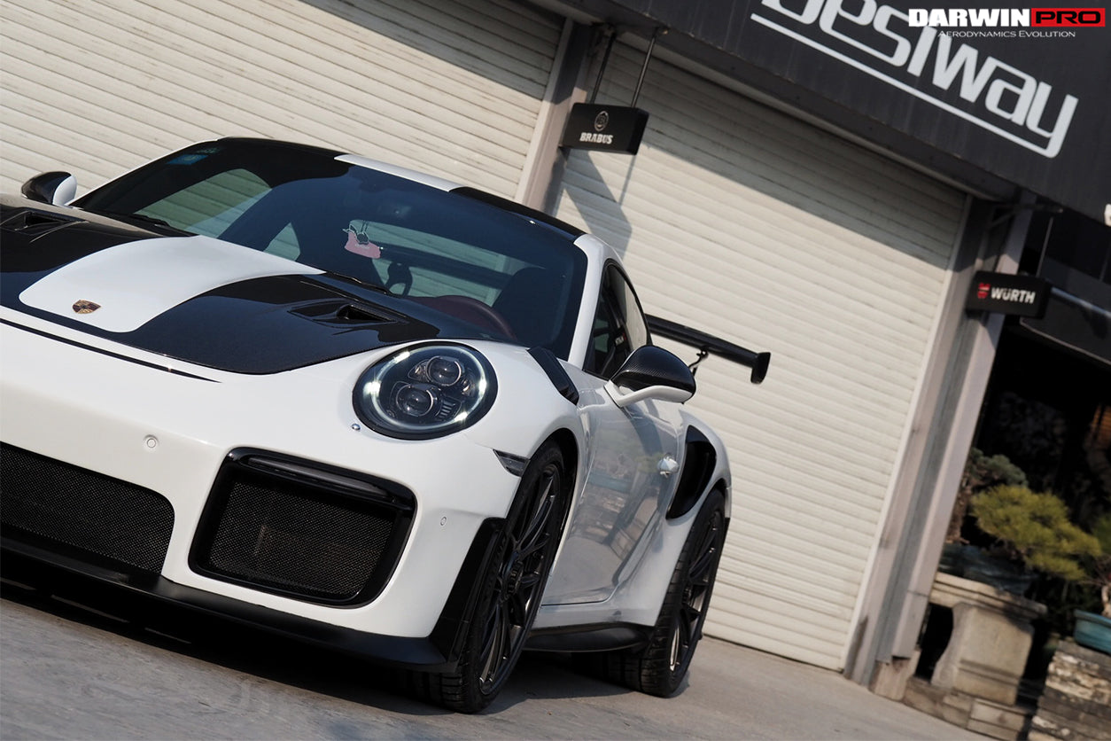 DarwinPRO 2016-2019 Porsche 911 991.2 Carrera & Targa 4 & 4S & GT3 Convert GT2RS Style Partial Carbon Fiber Front Bumper