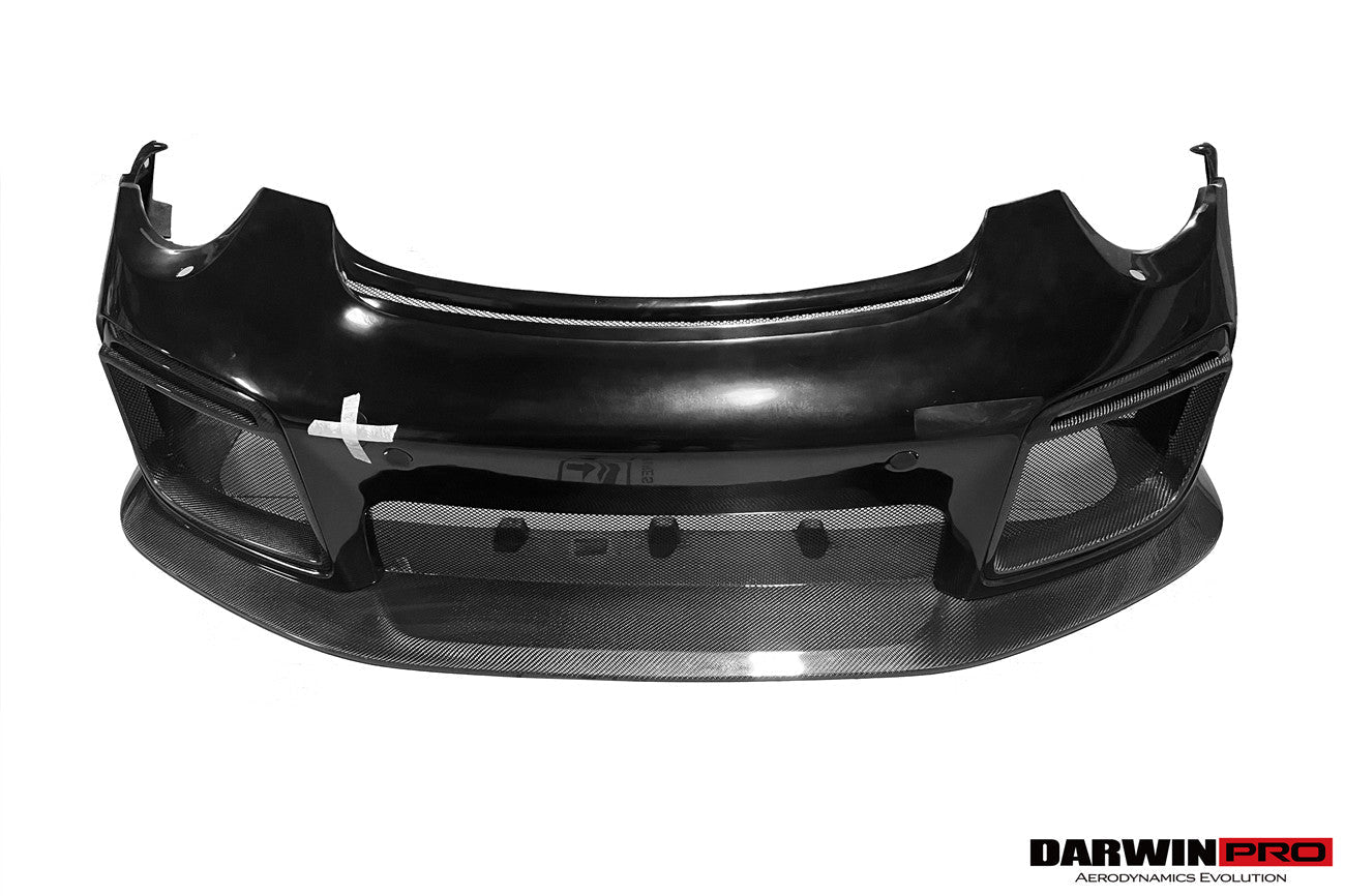 DarwinPRO 2016-2019 Porsche 911 991.2 Carrera & Targa 4 & 4S & GT3 Convert GT2RS Style Partial Carbon Fiber Front Bumper