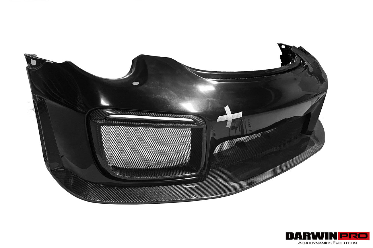 DarwinPRO 2016-2019 Porsche 911 991.2 Carrera & Targa 4 & 4S & GT3 Convert GT2RS Style Partial Carbon Fiber Front Bumper