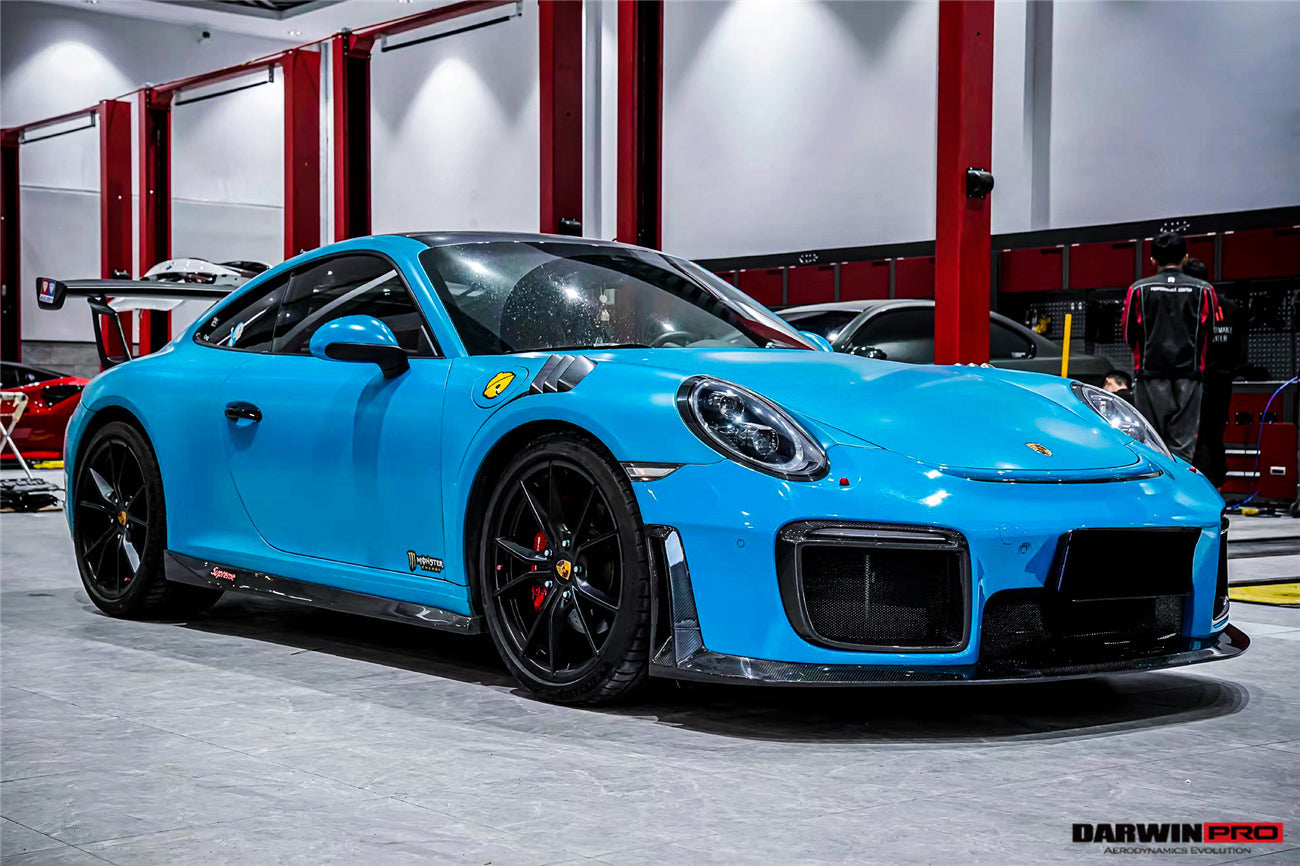 DarwinPRO 2016-2019 Porsche 911 991.2 Carrera & Targa 4 & 4S & GT3 Convert GT2RS Style Partial Carbon Fiber Front Bumper