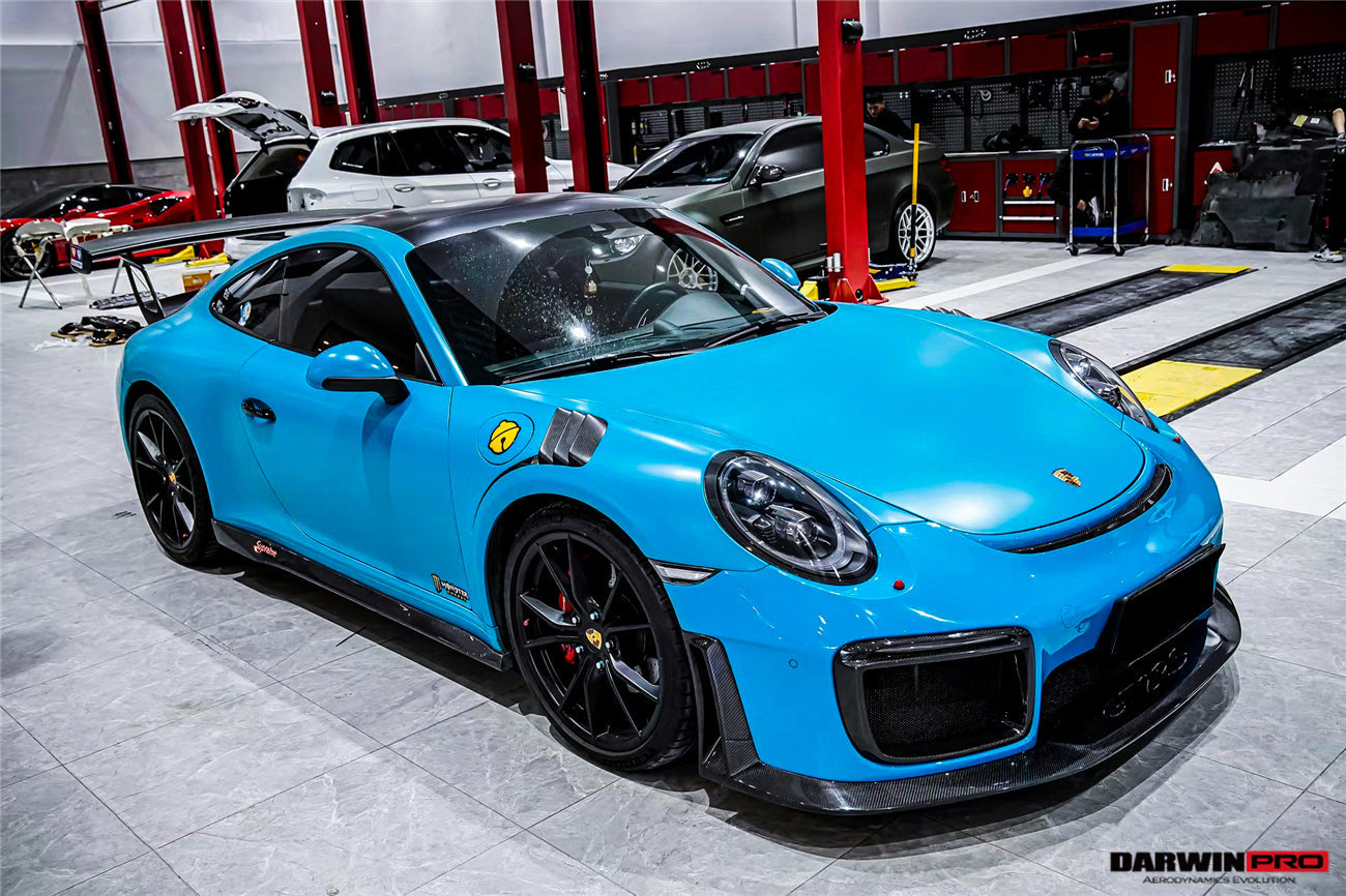 DarwinPRO 2016-2019 Porsche 911 991.2 Carrera & Targa 4 & 4S & GT3 Convert GT2RS Style Partial Carbon Fiber Front Bumper