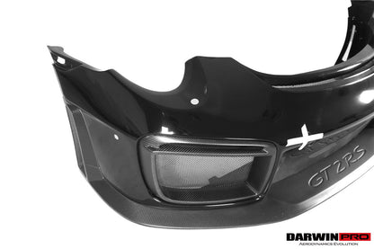 DarwinPRO 2016-2019 Porsche 911 991.2 Carrera & Targa 4 & 4S & GT3 Convert GT2RS Style Partial Carbon Fiber Front Bumper