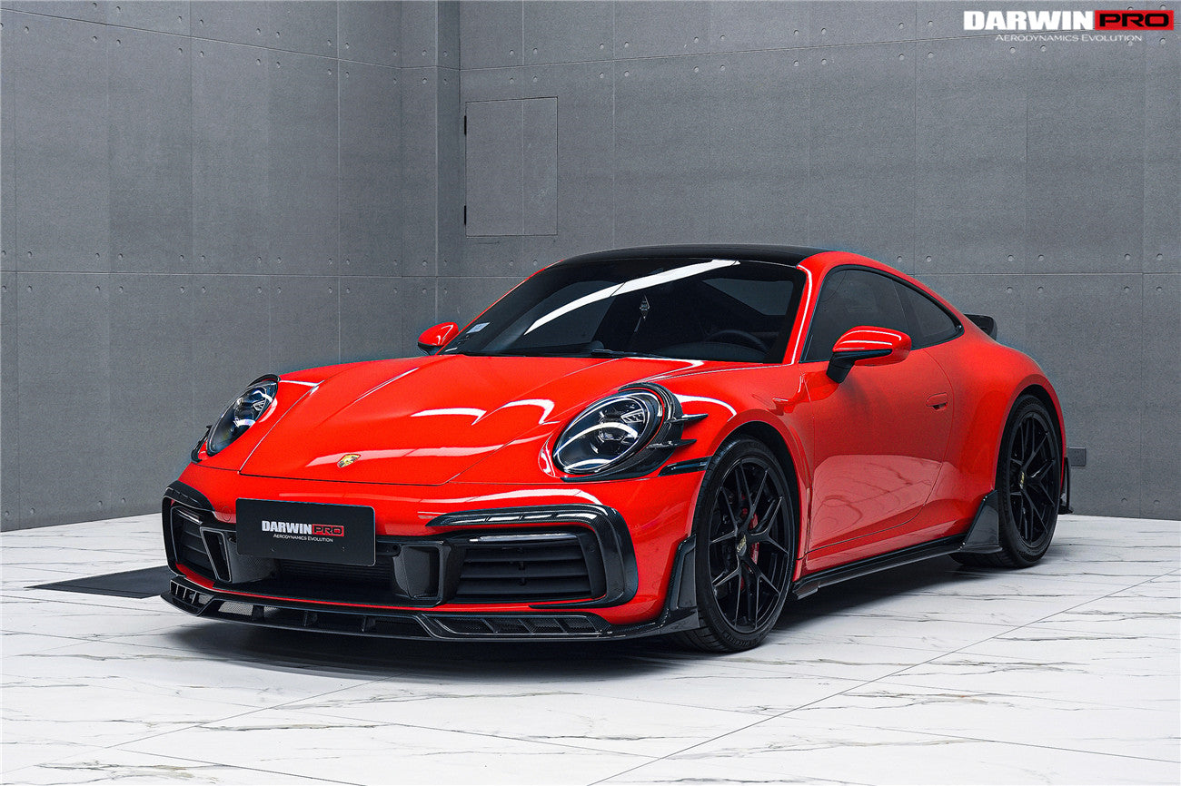 DarwinPRO Darwinpro 2019-2024 Porsche 911 992 Carrera S 4 4S Targa Cabriolet BKSSII Style Front Bumper Lip Splitter