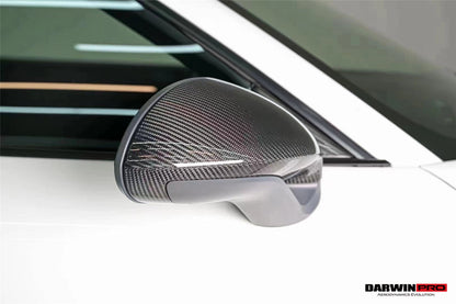 DarwinPRO 2012-2019 Porsche 911 991 Carrera, Cabriolet,  Targa, Turbo | 981 Cayman, Boxster OEM Sport Style Dry Carbon Fiber Mirror Housing Replacement