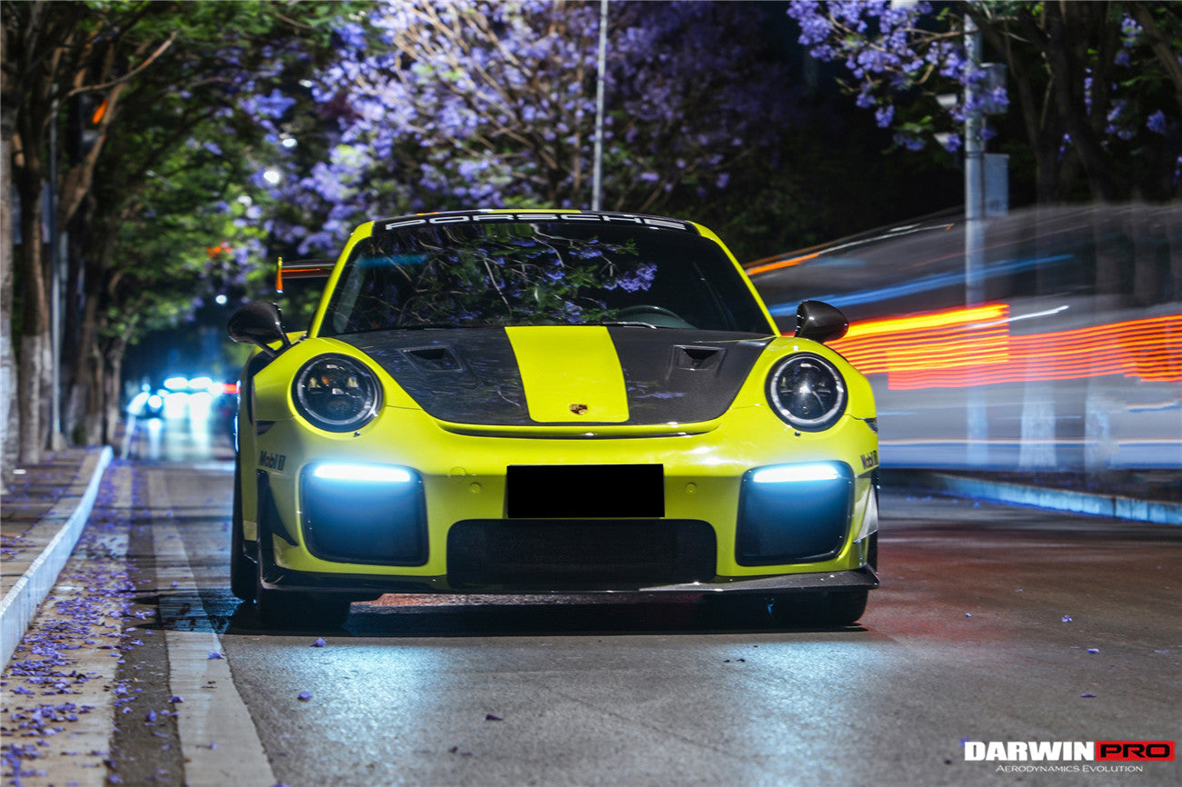 DarwinPRO 2013-2019 Porsche 911 991 Turbo S GT2RS Style Partial Carbon Fiber Front Bumper and Fender