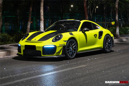 DarwinPRO 2013-2019 Porsche 911 991 Turbo S GT2RS Style Partial Carbon Fiber Front Bumper and Fender