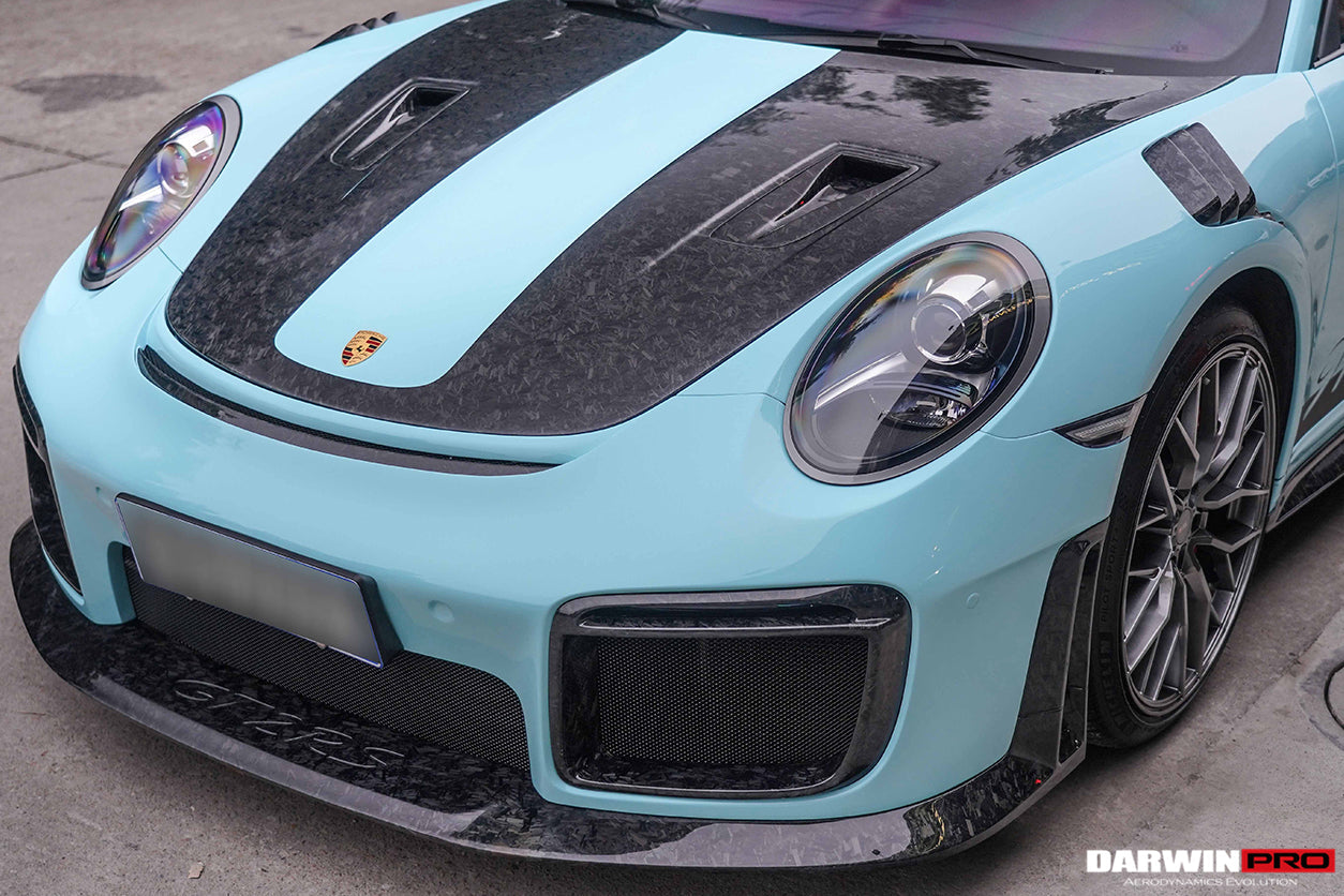 DarwinPRO 2016-2019 Porsche 911 991.2 Carrera & Targa 4 & 4S & GT3 Convert GT2RS Style Partial Carbon Fiber Front Bumper
