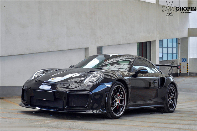 DarwinPRO 2013-2019 Porsche 911 991 Turbo S GT2RS Style Partial Carbon Fiber Front Bumper and Fender