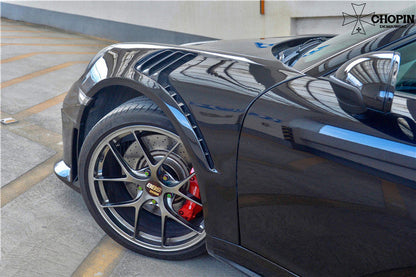 DarwinPRO 2013-2019 Porsche 911 991 Turbo S GT2RS Style Partial Carbon Fiber Front Bumper and Fender