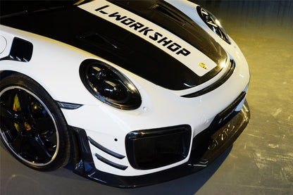 DarwinPRO 2013-2019 Porsche 911 991 Turbo S GT2RS Style Partial Carbon Fiber Front Bumper and Fender