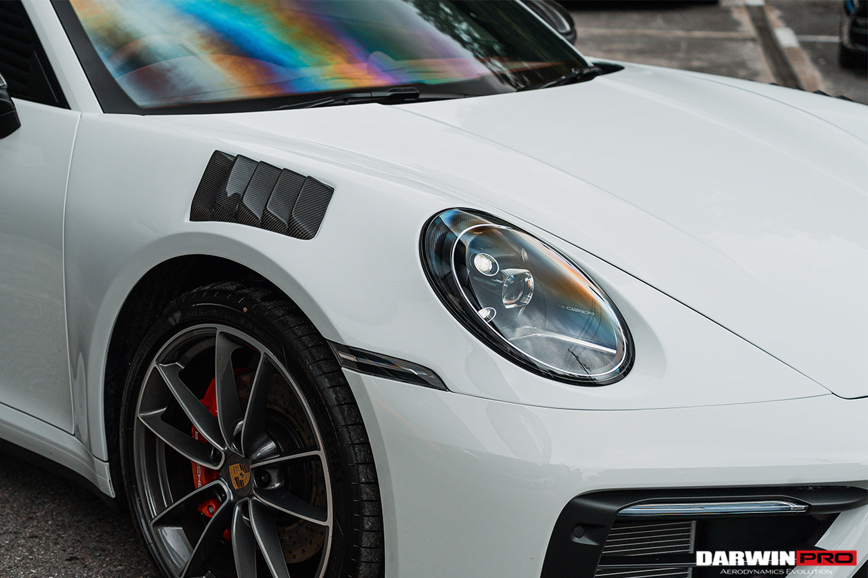 Guardabarros delantero DarwinPRO 2019-2023 Porsche 911 992 Carrera S, 4, 4S, Targa y Cabriolet estilo BKSS