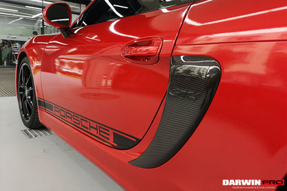 DarwinPRO 2012-2016 Porsche 981 Boxster Cayman GT4 Style Carbon Fiber Quarter Panel Side Scoops