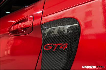 DarwinPRO 2012-2016 Porsche 981 Boxster Cayman GT4 Style Carbon Fiber Quarter Panel Side Scoops