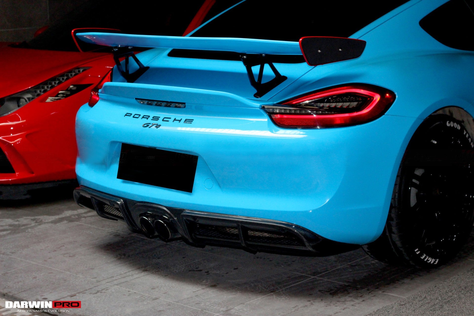 Difusor trasero de fibra de carbono DarwinPRO 2012-2016 para Porsche 981 Boxster Cayman GT4