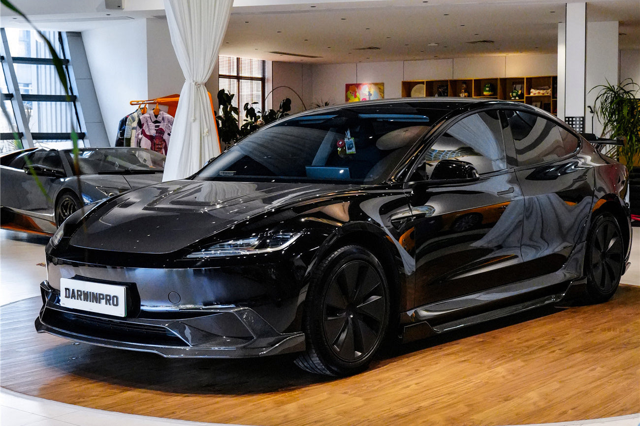 DarwinPRO 2017-2026 Tesla Model 3 IMP Performance Carbon Fiber Side Skirts With Under Board | Fits Model 3, Model 3 Highland RWD AWD, Performance