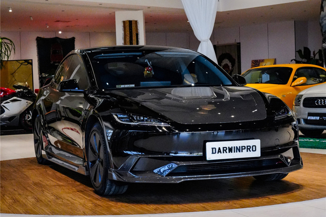 Borde delantero DarwinPRO 2024-2026 Tesla Model 3 Highland RWD AWD con diseño IMP de fibra de carbono (NO APTO PARA RENDIMIENTO)