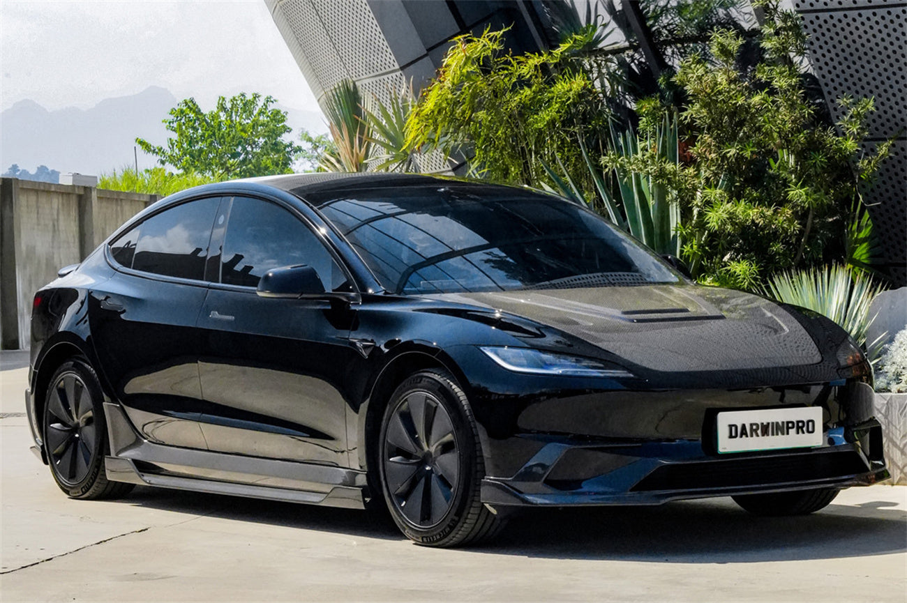 DarwinPRO 2017-2026 Tesla Model 3 IMP Performance Carbon Fiber Side Skirts With Under Board | Fits Model 3, Model 3 Highland RWD AWD, Performance