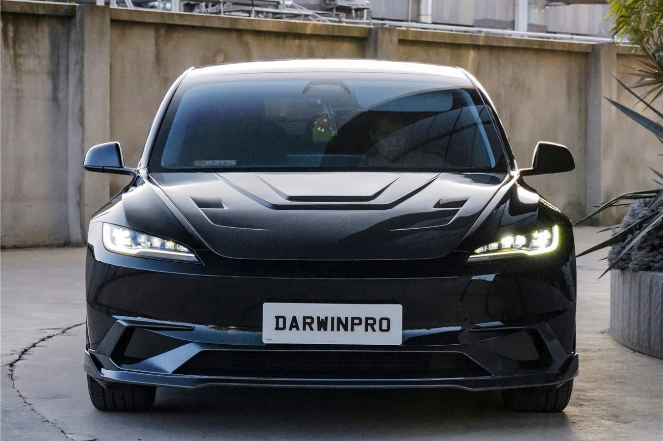 Borde delantero DarwinPRO 2024-2026 Tesla Model 3 Highland RWD AWD con diseño IMP de fibra de carbono (NO APTO PARA RENDIMIENTO)