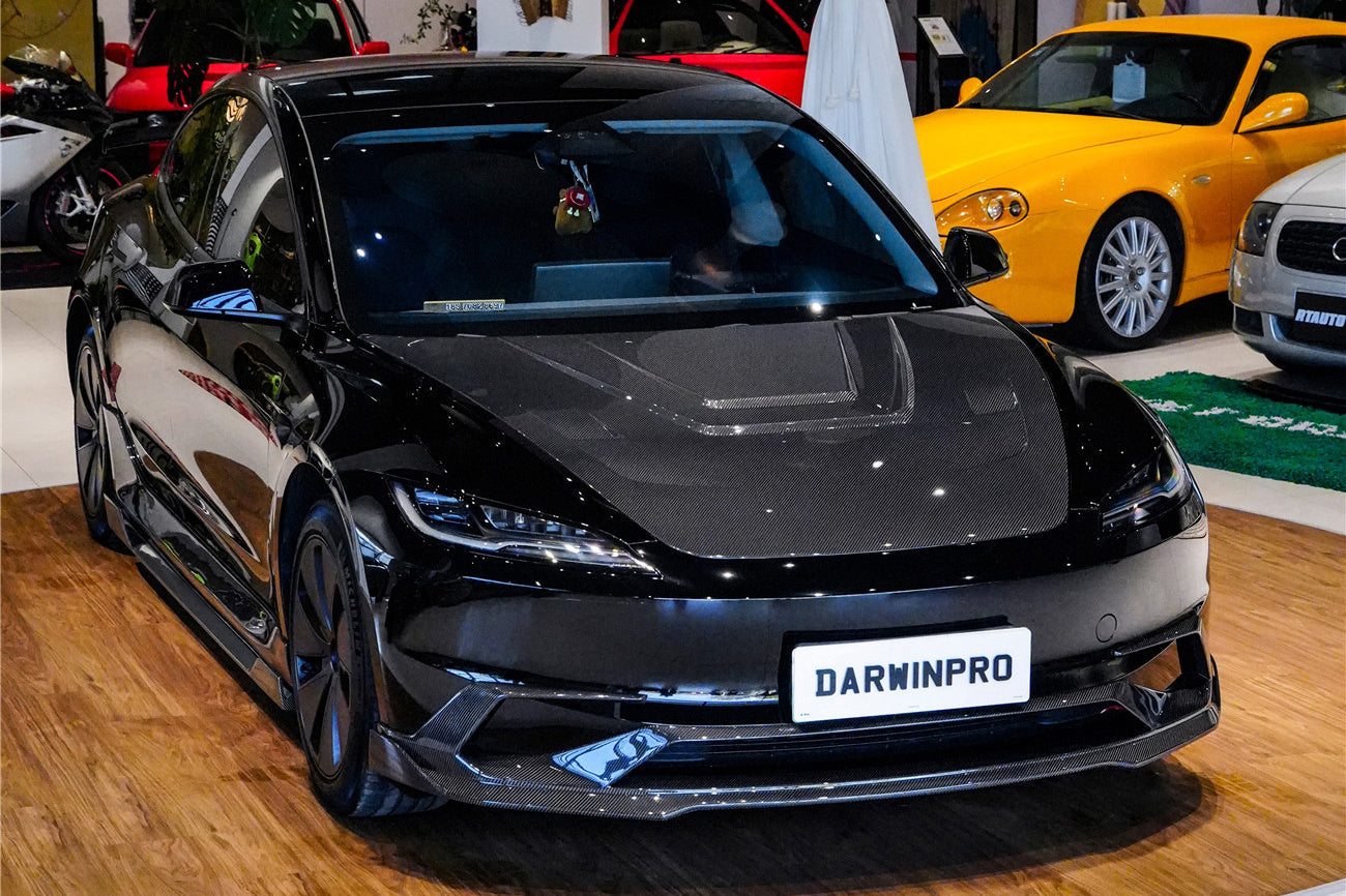 Borde delantero DarwinPRO 2024-2026 Tesla Model 3 Highland RWD AWD con diseño IMP de fibra de carbono (NO APTO PARA RENDIMIENTO)