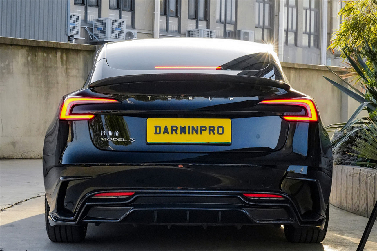 Kit de carrocería DarwinPRO 2024-2026 Tesla Model 3 Highland RWD AWD con diseño IMP de fibra de carbono