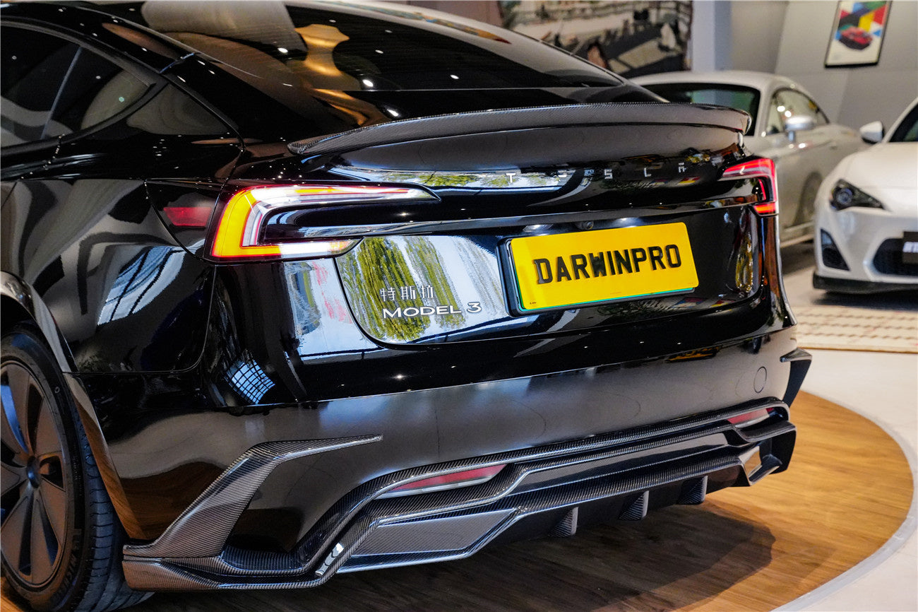 Kit de carrocería DarwinPRO 2024-2026 Tesla Model 3 Highland RWD AWD con diseño IMP de fibra de carbono