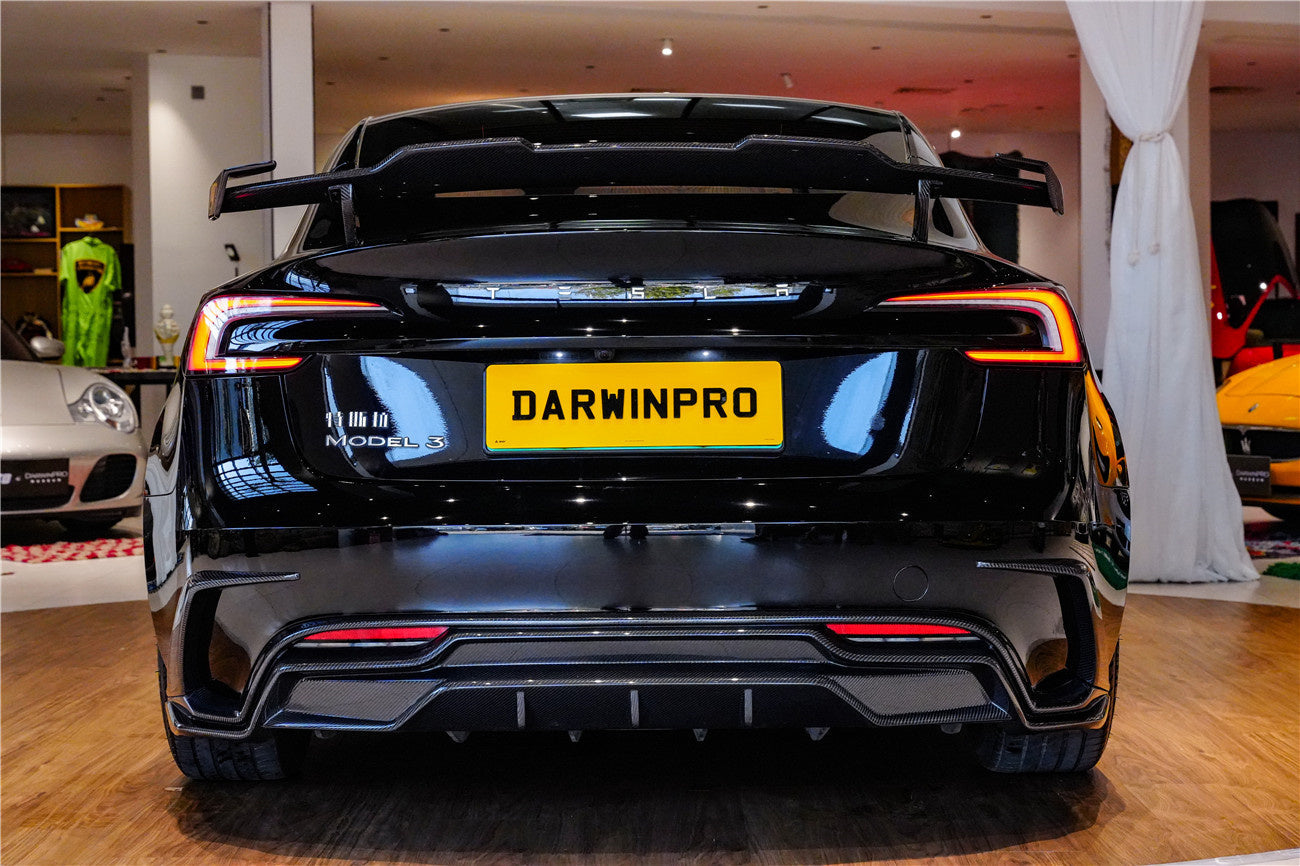 Kit de carrocería DarwinPRO 2024-2026 Tesla Model 3 Highland RWD AWD con diseño IMP de fibra de carbono