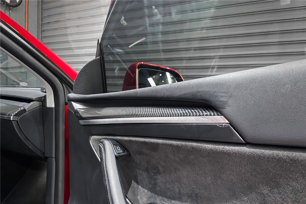 DarwinPRO OEM Style Autoclave Carbon Fiber Door Trim Interior Replacement | 2020-2023 Tesla Model 3, Y