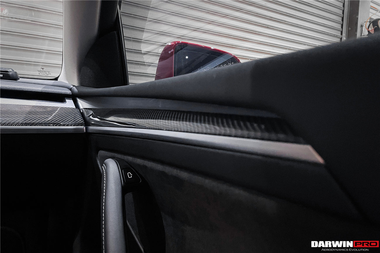 DarwinPRO OEM Style Autoclave Carbon Fiber Door Trim Interior Replacement | 2020-2023 Tesla Model 3, Y