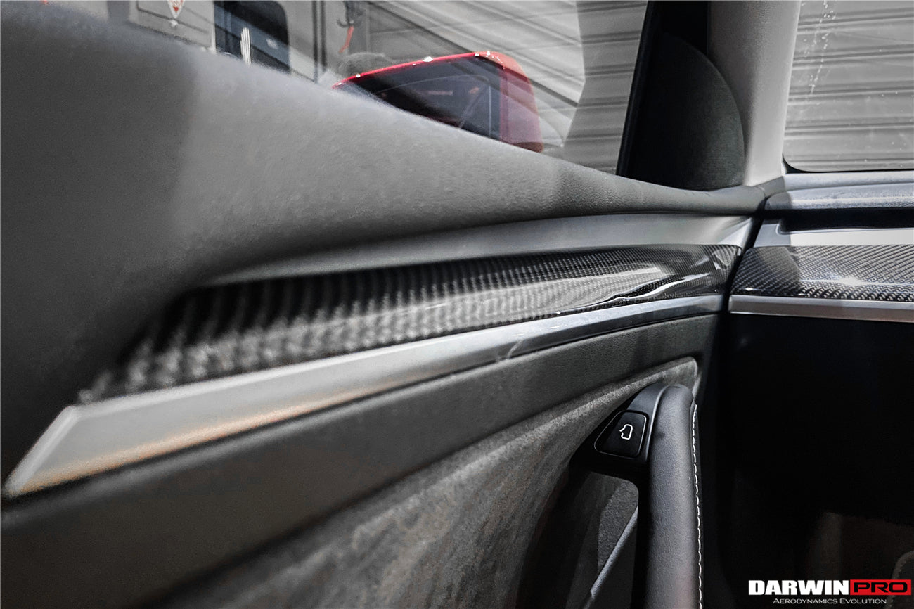 DarwinPRO OEM Style Autoclave Carbon Fiber Door Trim Interior Replacement | 2020-2023 Tesla Model 3, Y