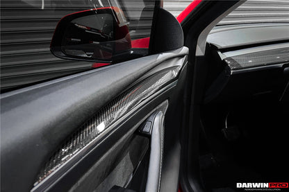 DarwinPRO OEM Style Autoclave Carbon Fiber Door Trim Interior Replacement | 2020-2023 Tesla Model 3, Y