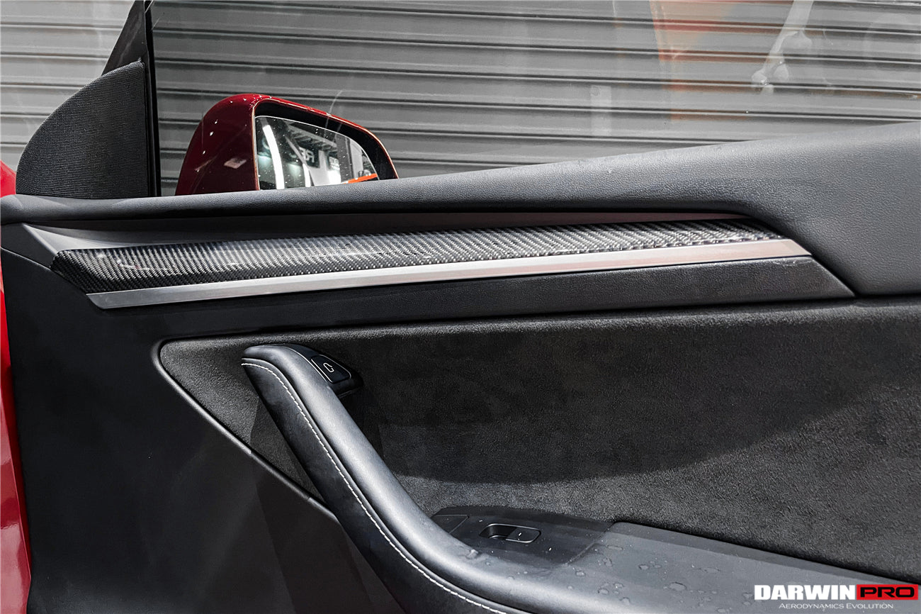 DarwinPRO OEM Style Autoclave Carbon Fiber Door Trim Interior Replacement | 2020-2023 Tesla Model 3, Y