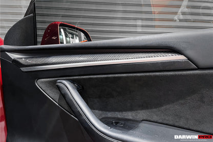 DarwinPRO OEM Style Autoclave Carbon Fiber Door Trim Interior Replacement | 2020-2023 Tesla Model 3, Y