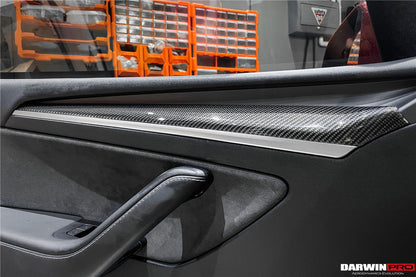 DarwinPRO OEM Style Autoclave Carbon Fiber Door Trim Interior Replacement | 2020-2023 Tesla Model 3, Y
