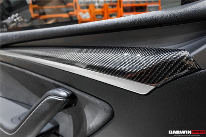 DarwinPRO OEM Style Autoclave Carbon Fiber Door Trim Interior Replacement | 2020-2023 Tesla Model 3, Y