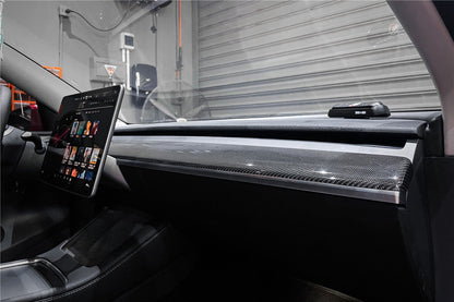 DarwinPRO 2020-2023 Tesla Model 3 Y OEM Style Autoclave Carbon Fiber Dashboard Trim Interior Replacement