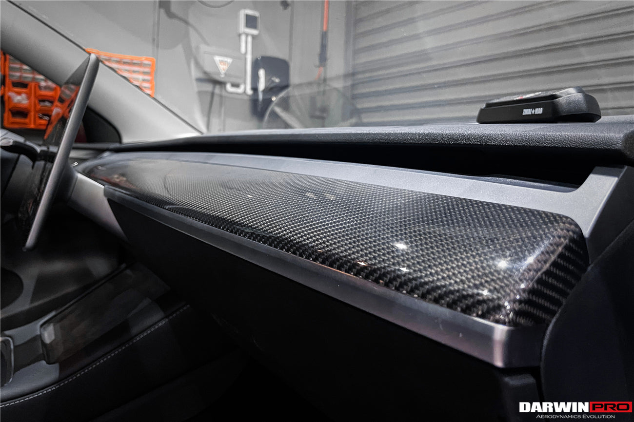 DarwinPRO 2020-2023 Tesla Model 3 Y OEM Style Autoclave Carbon Fiber Dashboard Trim Interior Replacement