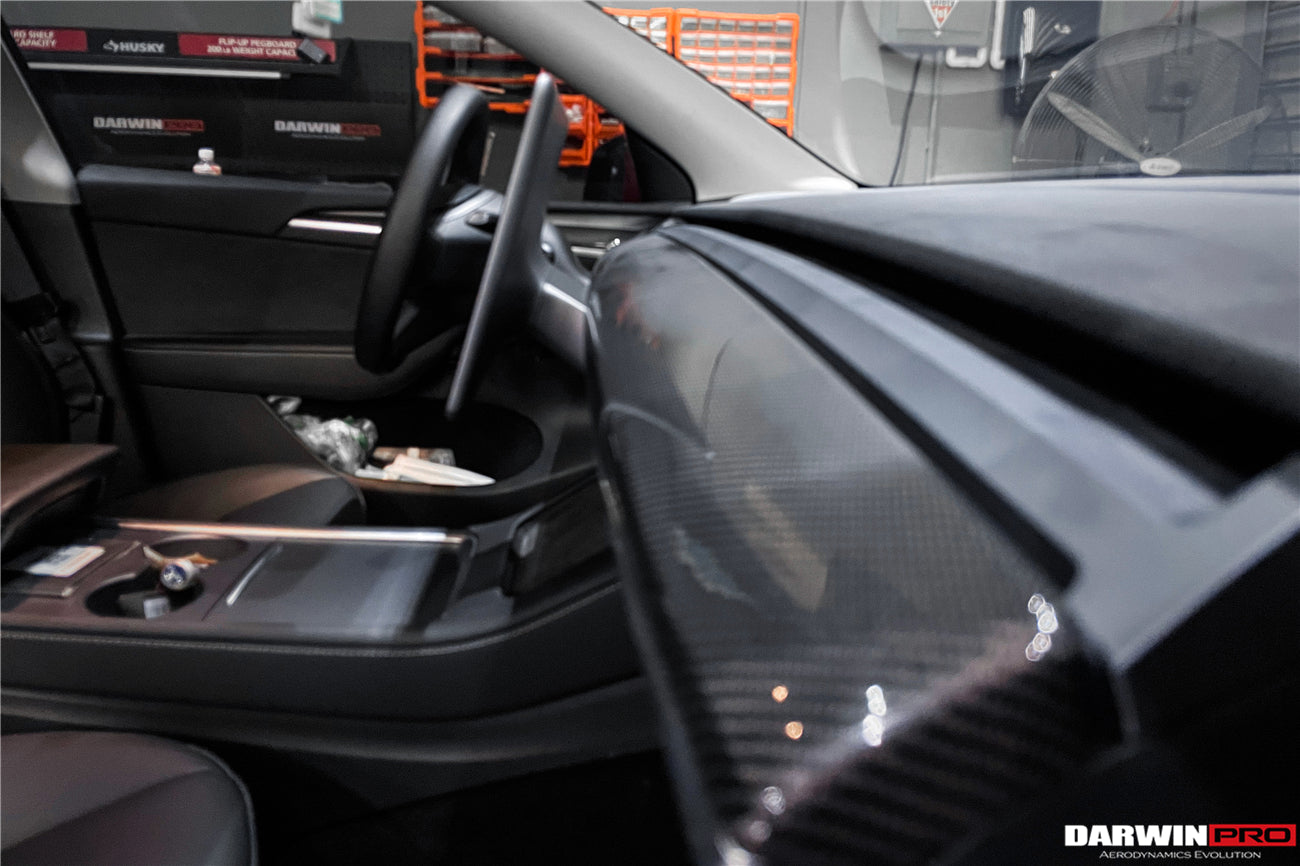 DarwinPRO 2020-2023 Tesla Model 3 Y OEM Style Autoclave Carbon Fiber Dashboard Trim Interior Replacement