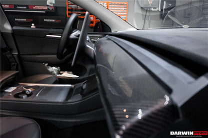 DarwinPRO 2020-2023 Tesla Model 3 Y OEM Style Autoclave Carbon Fiber Dashboard Trim Interior Replacement