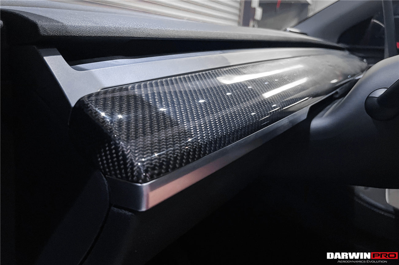 DarwinPRO 2020-2023 Tesla Model 3 Y OEM Style Autoclave Carbon Fiber Dashboard Trim Interior Replacement