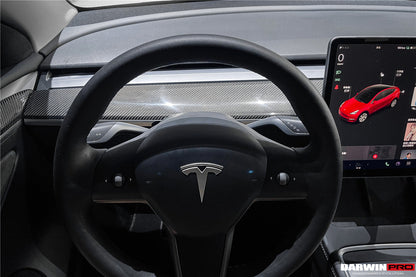 DarwinPRO 2020-2023 Tesla Model 3 Y OEM Style Autoclave Carbon Fiber Dashboard Trim Interior Replacement