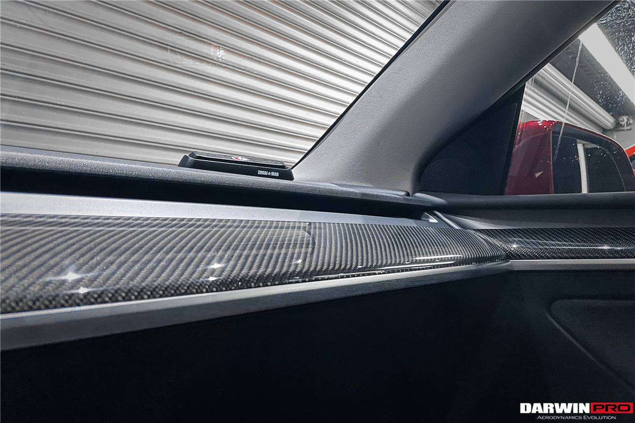 DarwinPRO 2020-2023 Tesla Model 3 Y OEM Style Autoclave Carbon Fiber Dashboard Trim Interior Replacement